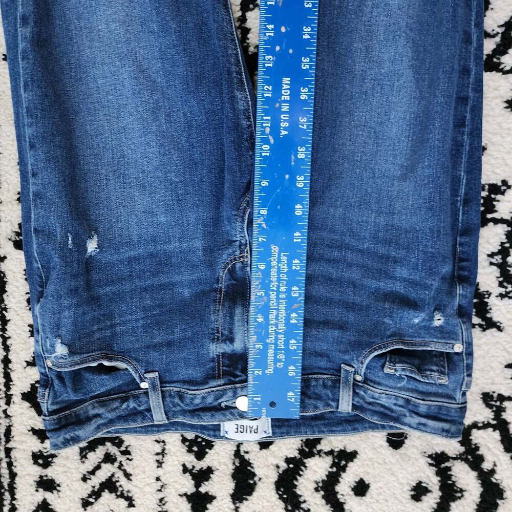 PAIGE Brigitte High Rise Slim Boyfriend Distressed Denim Jeans Size 30 - Picture 7 of 12